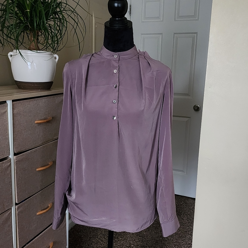 ZOA Grey/Purple Blouse Size XS, Modest
